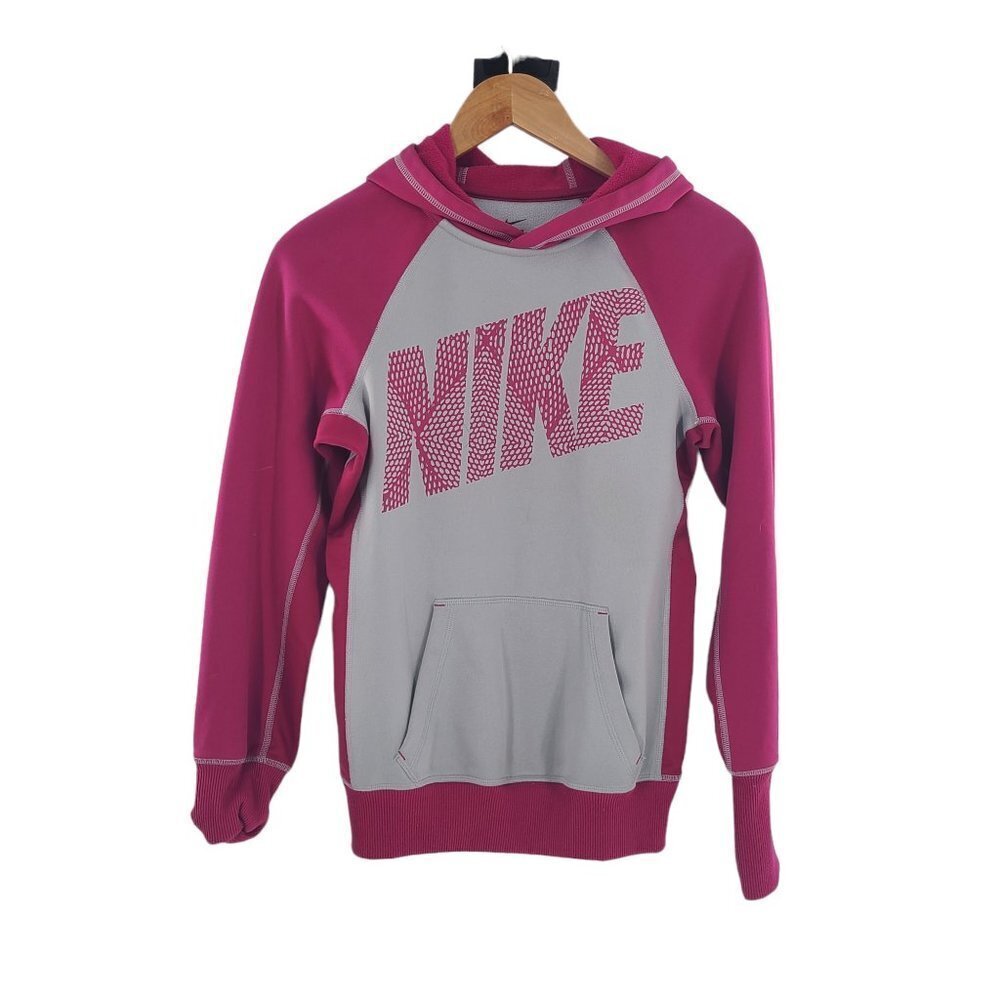 Womens Nike Dri Fit hoodie Magenta Gray Sz XS